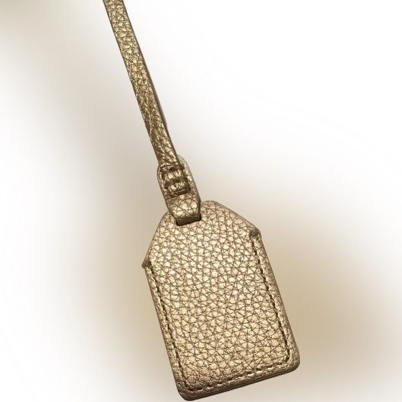 RALPH LAUREN Leather Gold Tone Metal KEY FOB BAG CHARM KEYCHAIN HANG TAG - Picture 4 of 5